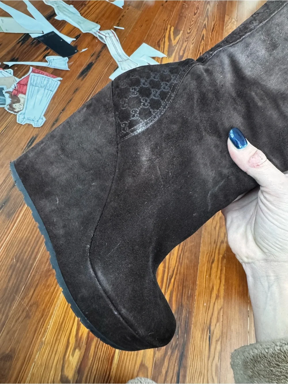 Gucci suede wedge